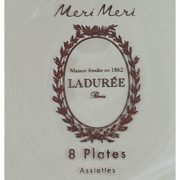 Meri Meri Laduree Paris 8-Green/Gold Paper Plates Per Package, 7-Packages Total - Picture 4 of 5